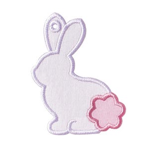 Bunny Bag Tag for Easter Basket - Easter Bag Tag In The Hoop Applique Embroidery Design - Machine Embroidery Design. image 6