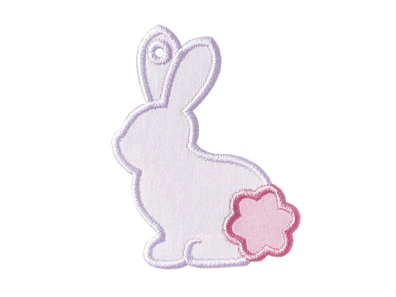 Bunny Bag Tag for Easter Basket - Easter Bag Tag In The Hoop Applique Embroidery Design - Machine Embroidery Design. image 6