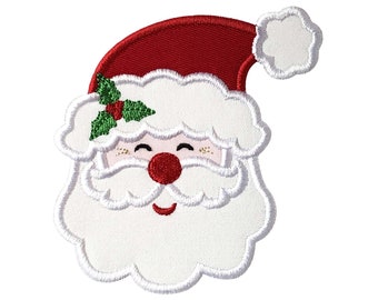 Santa Face Applique Design - Christmas Applique Embroidery Design For Children - Santa Machine Embroidery  Applique Design - 4x4, 5x7, 6x10.