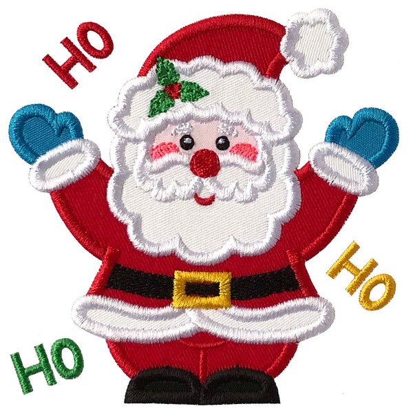 Santa Applique Design - Christmas Applique Embroidery Designs For Children - Santa Claus Machine Embroidery Design - 4x4, 5x7, 6x10.