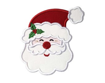 Santa Applique Machine Embroidery Design - Christmas Applique Design Instant Download