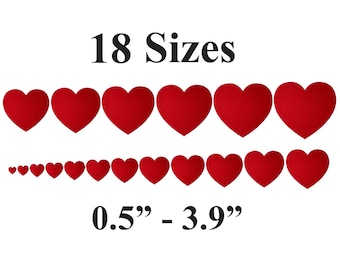 Small Heart Embroidery Design -18 Sizes - Mini Heart Fill Stitch Embroidery Design-Valentine Day Embroidery Design-Machine Embroidery Design