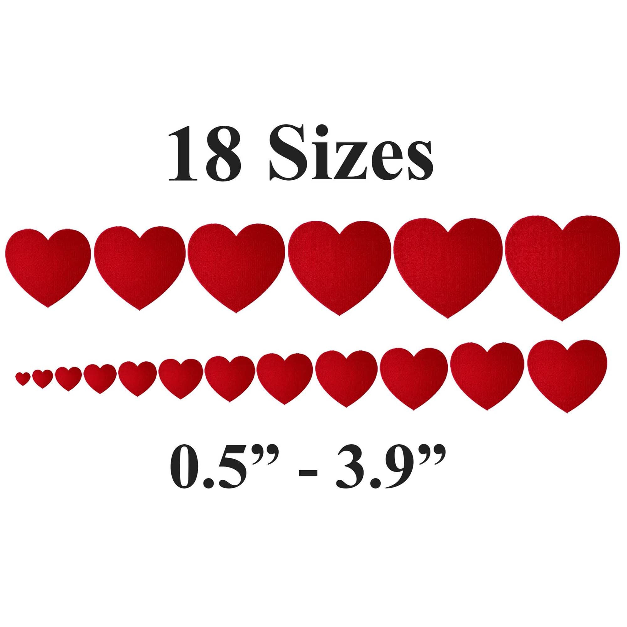 Small Heart Embroidery Design -18 Sizes - Mini Heart Fill Stitch Embroidery Design-Valentine Day Embroidery Design-Machine Embroidery Design