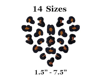 Leopard Heart Embroidery Design - 14 sizes - Valentine Day Embroidery Design - Cheetah Heart Embroidery Design - Machine Embroidery Design.