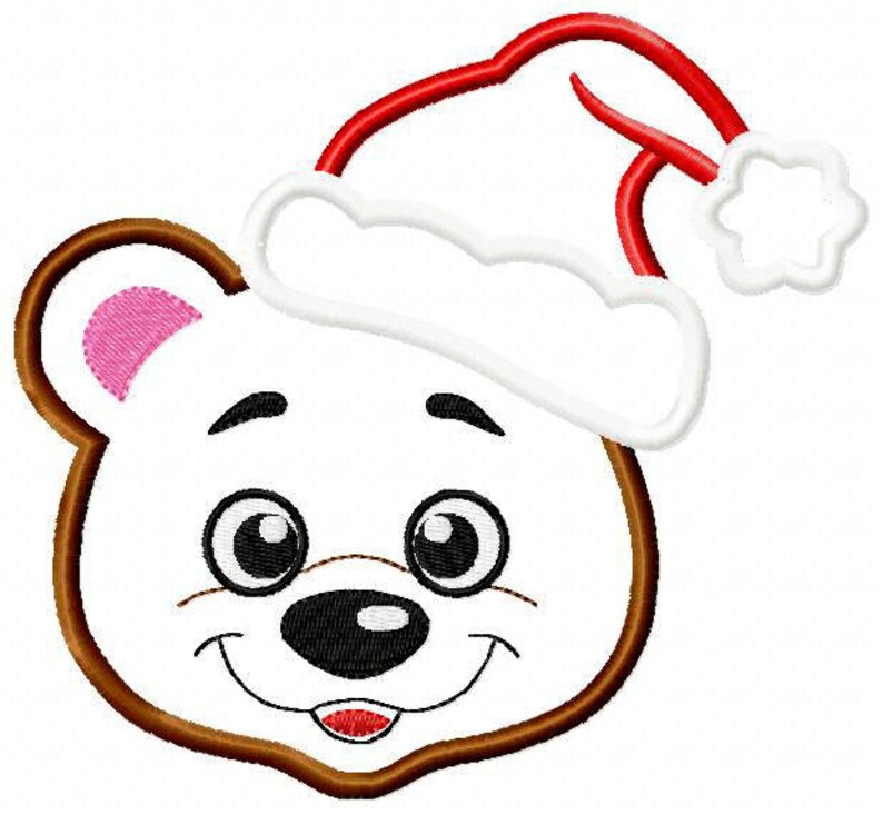 Christmas applique embroidery designs teddy bear face  etsy Christmas applique embroidery designs teddy bear face  etsy