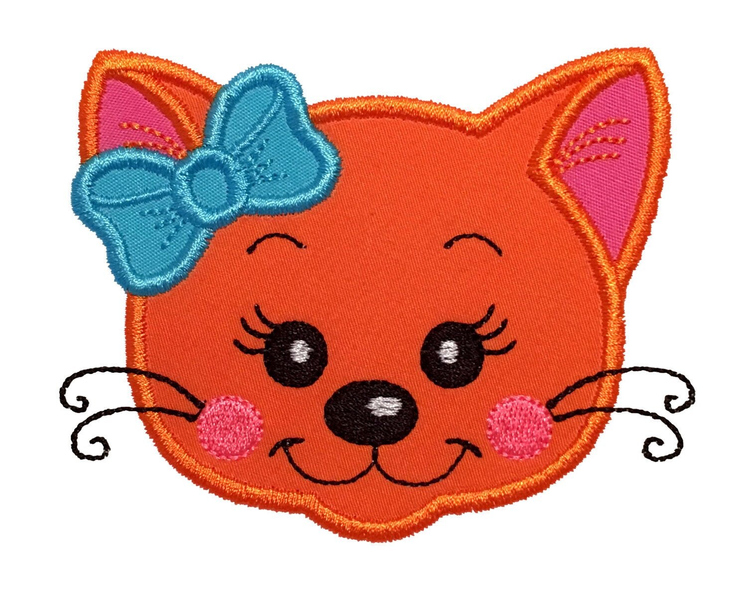 Cat Face Applique Design Cat Face Machine Embroidery Designs Etsy