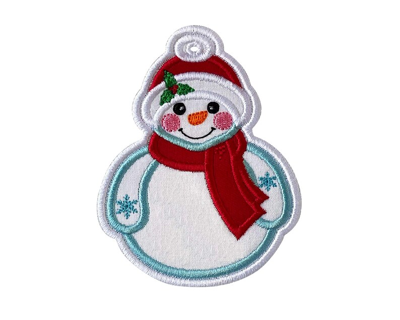 Snowman Bag Tag Snowman Bag Tag in the Hoop Applique Embroidery Design