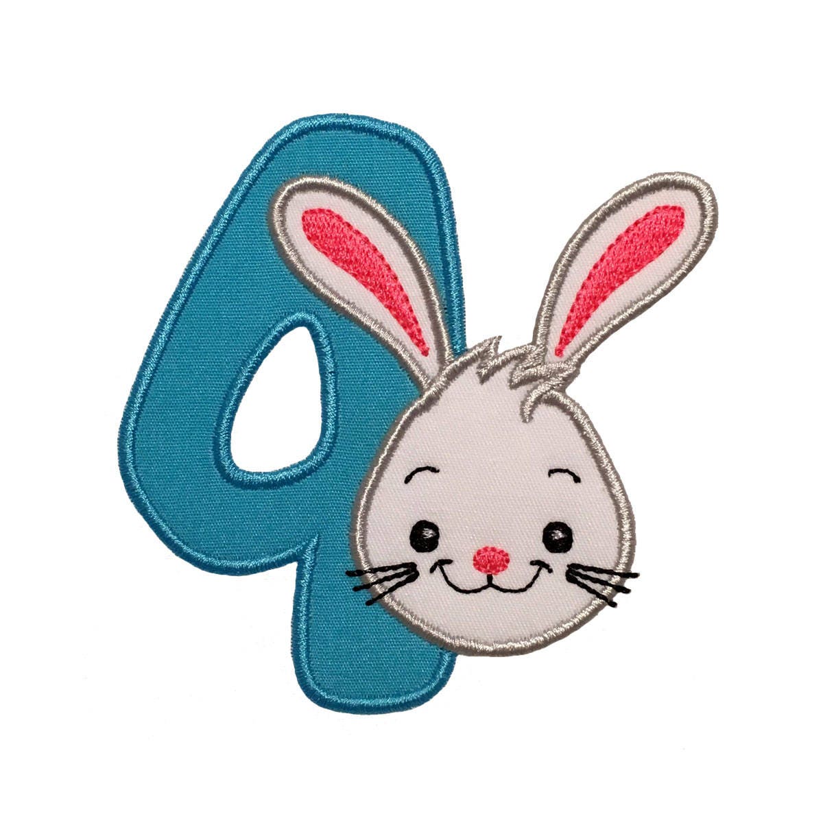 Easter Bunny Number 4 Birthday Embroirery Applique Design for Etsy