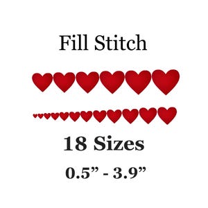 Small Heart Fill Stitch Machine Embroidery Design, Valentine's Day - Digital Download