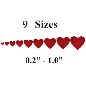 Winziges Herz Stickerei Design N2 -9 Größen-Kleines Herz Füllstich Stickdatei Valentinstag Stickdatei