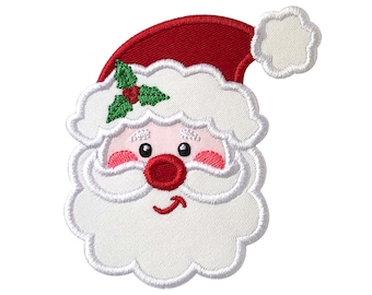 Santa Applique Design - Christmas Applique Embroidery Designs For Children - Santa Machine Embroidery  Applique Design - 4x4, 5x7, 6x10.