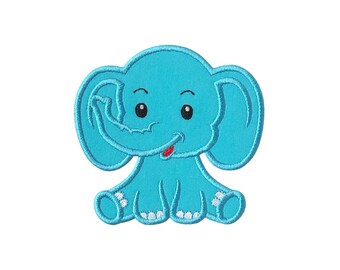 Elephant Applique Machine Embroidery Design - Cute Zoo Safari Baby Animals Digital Download
