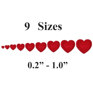Winziges Herz Stickerei Design - 9 Größen - Kleines Herz Füllstich Stickdatei Valentinstag Stickerei Design Maschinenstickerei