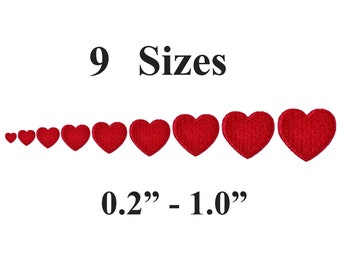 Tiny Heart Embroidery Design - 9 Sizes - Small Heart Fill Stitch Embroidery Design-Valentine Day Embroidery Design-Machine Embroidery Design
