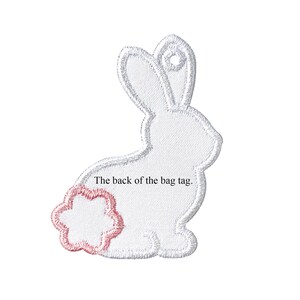 Bunny Bag Tag for Easter Basket - Easter Bag Tag In The Hoop Applique Embroidery Design - Machine Embroidery Design. image 8