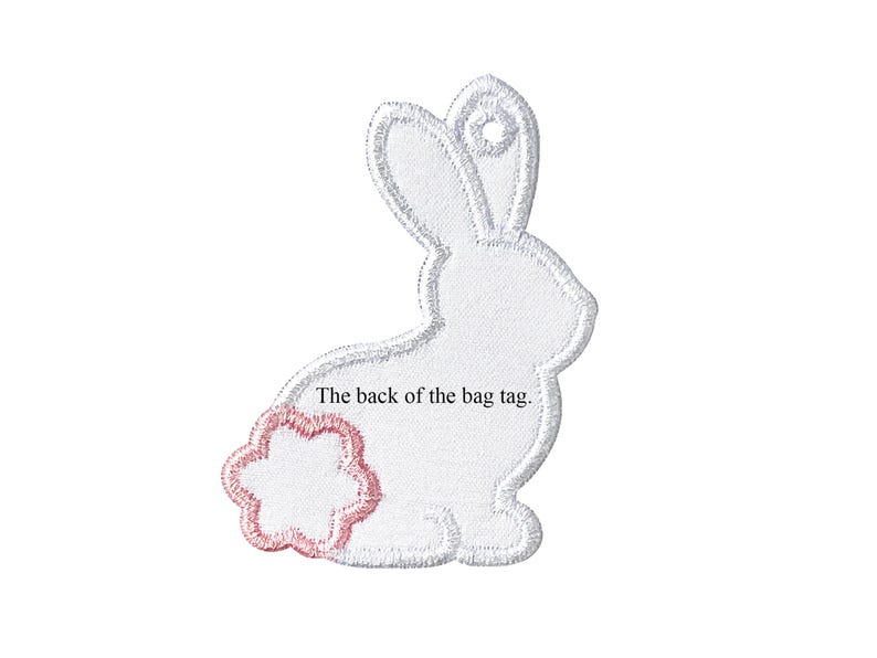 Bunny Bag Tag for Easter Basket - Easter Bag Tag In The Hoop Applique Embroidery Design - Machine Embroidery Design. image 8