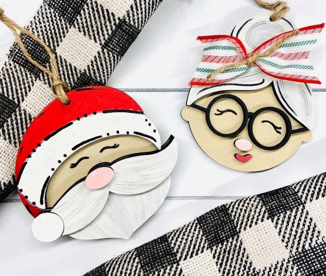 Santa and Mrs Claus, Ornament Set, Santa, Christmas, Clauses - Etsy