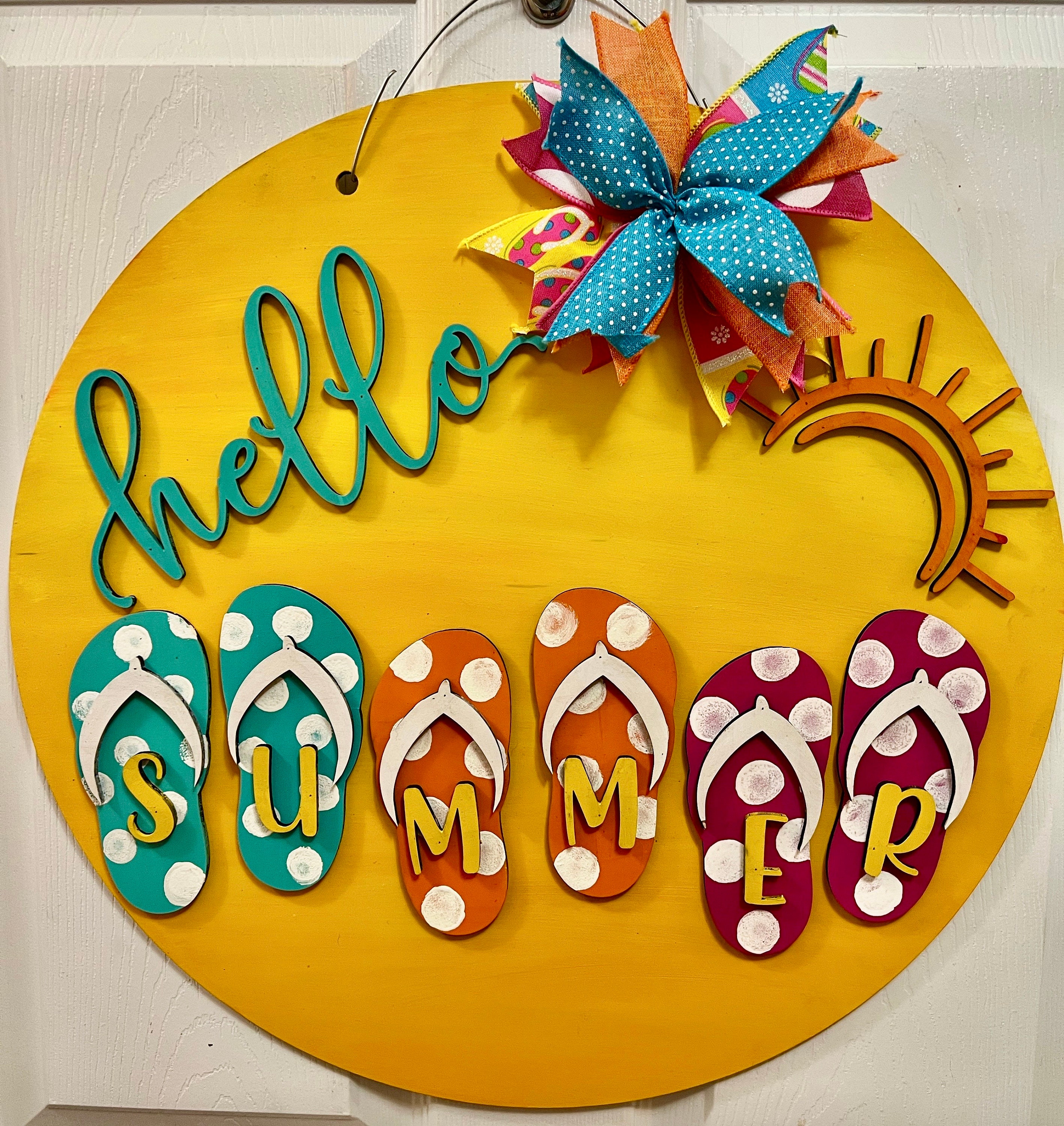 Hello Summer Flip Flop Door Hanger: Beach House Decor - Etsy