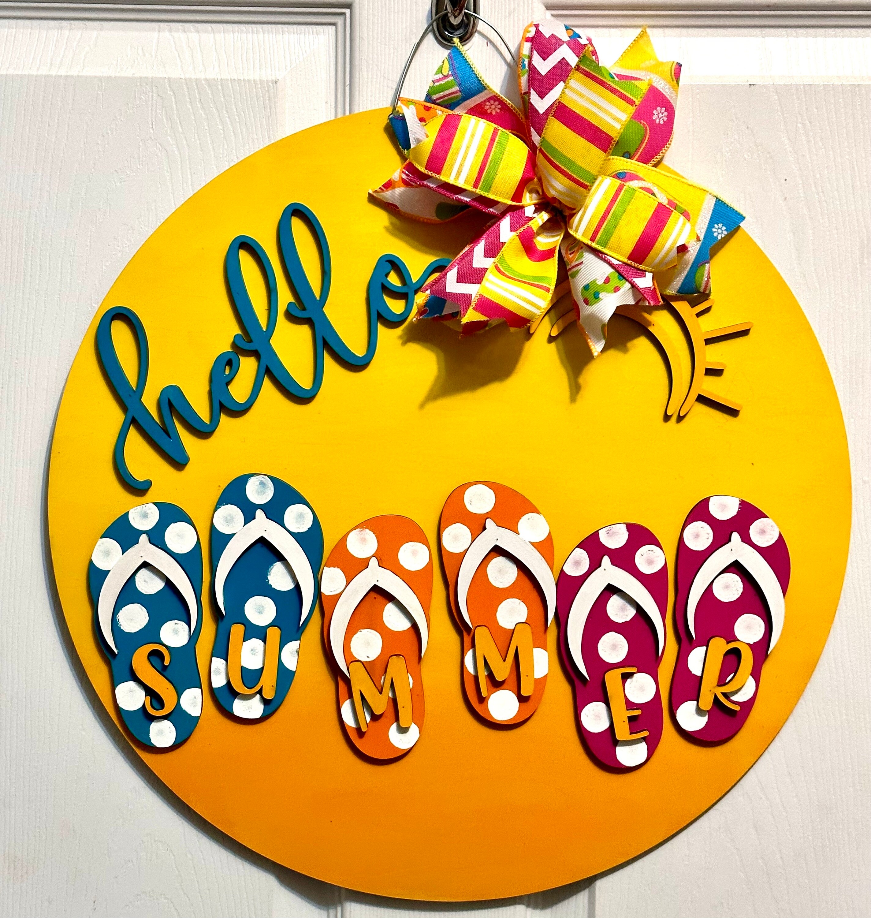 Hello Summer Flip Flop Door Hanger: Beach House Decor - Etsy