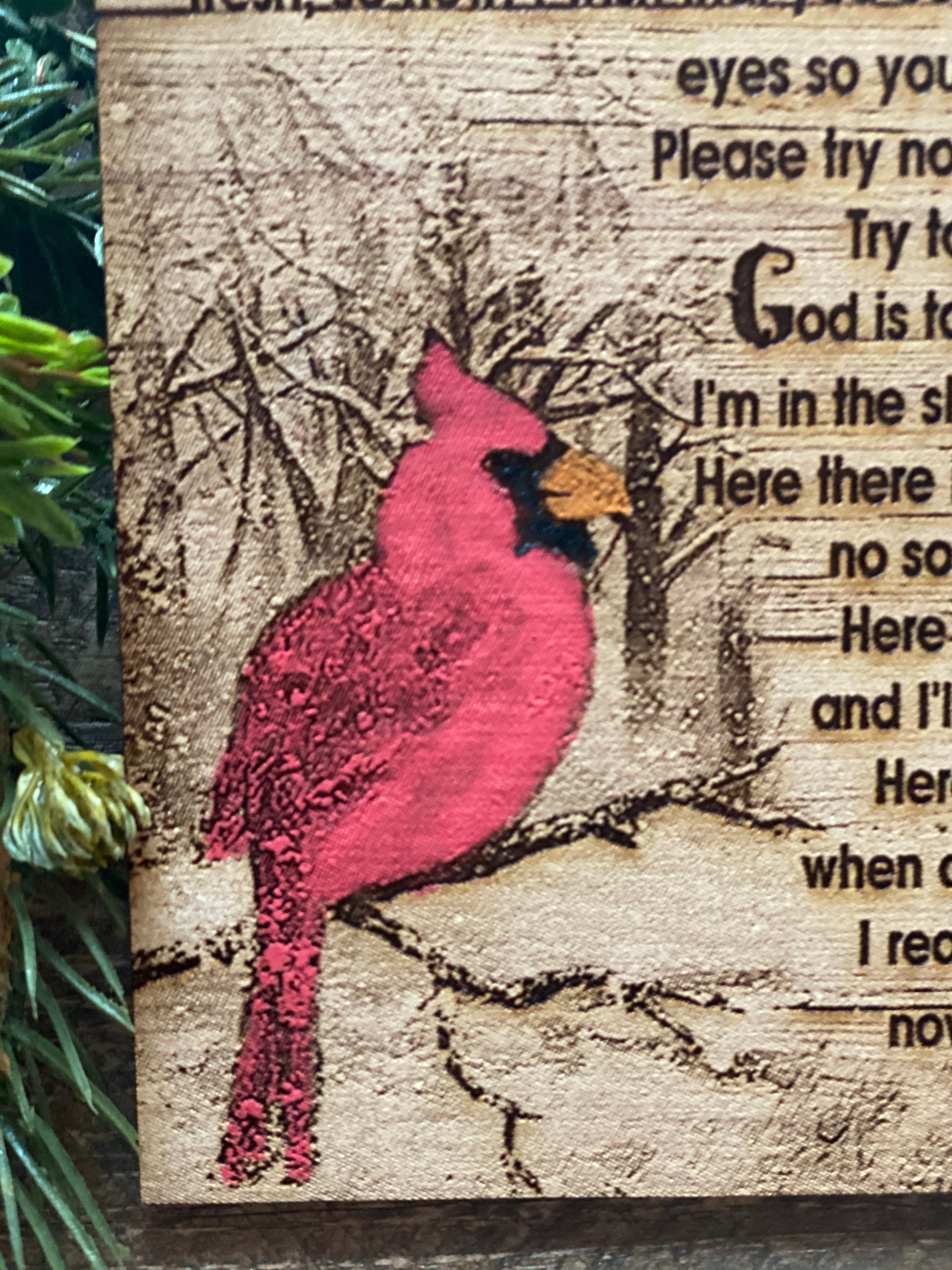Cardinals I Made It Home Memorial Plaque Memorial Memories | Etsy
