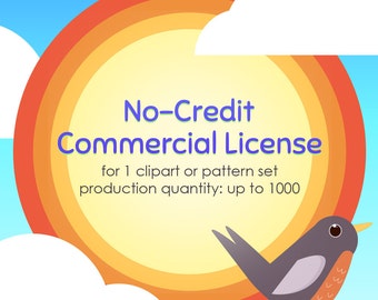 No Credit Required Commercial Use License - 1 Clipart or Pattern Set