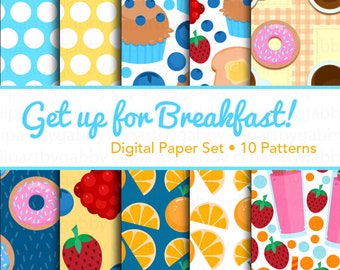 Breakfast Digital Paper Set, Patterns