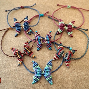 Macrame butterfly bracelet, butterfly macrame, macrame bracelet, macrame jewelry. bohemian bracelet, butterfly bracelet,  egst