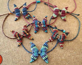 Bracelet papillon en macramé, macramé papillon, bracelet en macramé, bijoux en macramé. bracelet bohème, bracelet papillon, egst