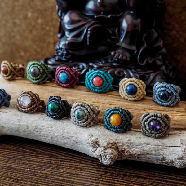 Maya | Macrame dread bead with stone, hair jewelry, dread jewelry, bohemian, Dreadlock beads, tribal, hippie hair, boho, dread bead