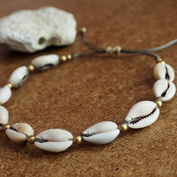 Cowrie shell anklet, bracelet shell, bijoux shell, bijoux coquille cowrie, bijoux d’été, bracelet boho, bracelet festival, sirène, hippie, plage