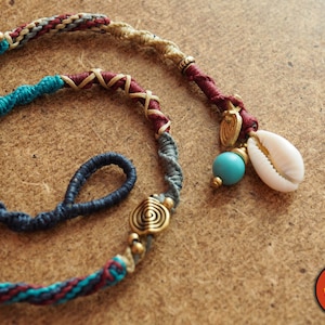 Cordelia | Macrame Hairwrap with a cowrie shell, Ateba, dreadwrap, hair jewelry, dread jewelry, festival jewelry, bohemian, seashell jewelry