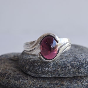 Briella Sterling Silver Ring with Garnet, statement ring, silver jewelry, contemporary jewelry, silver 925 ring, gemstone ring image 6