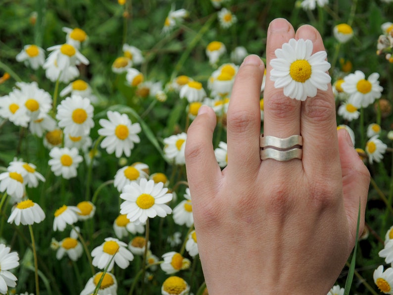 Alyra Sterling Silver Ring, minimal ring, statement ring, silver jewelry, contemporary jewelry, wide ring, geometric ring, chunky ring image 4