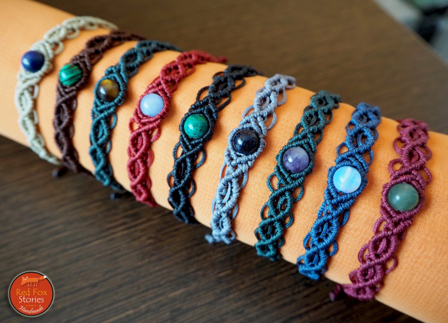 Jakaranda Boho macrame armband met edelsteen - België