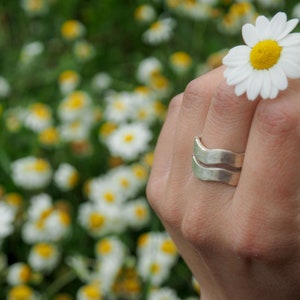 Alyra Sterling Silver Ring, minimal ring, statement ring, silver jewelry, contemporary jewelry, wide ring, geometric ring, chunky ring image 2