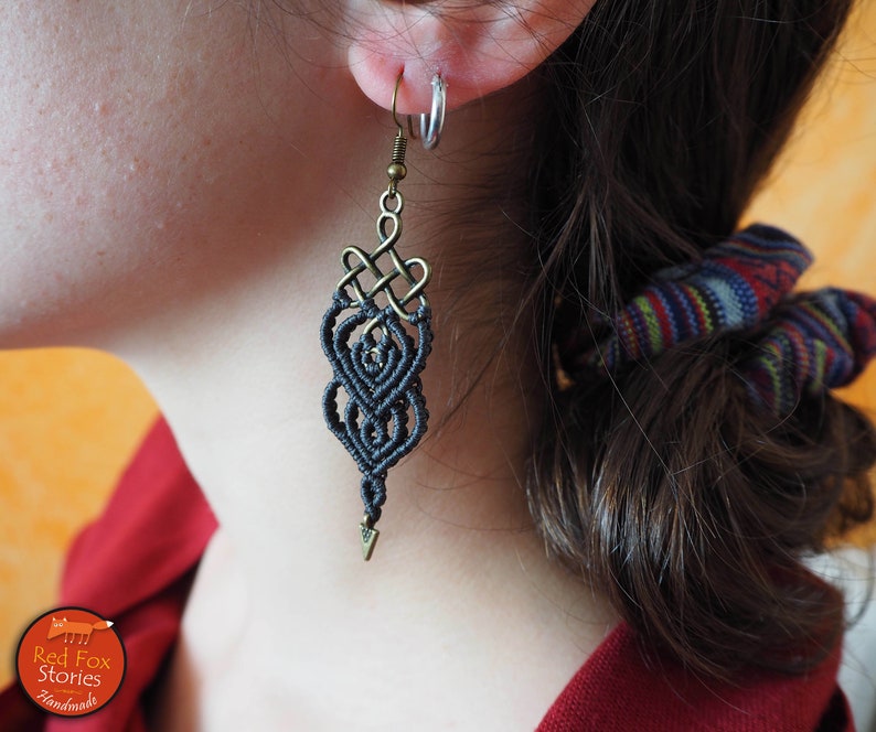 Macrame earrings Celtic knot earrings Macrame jewelry Etsy