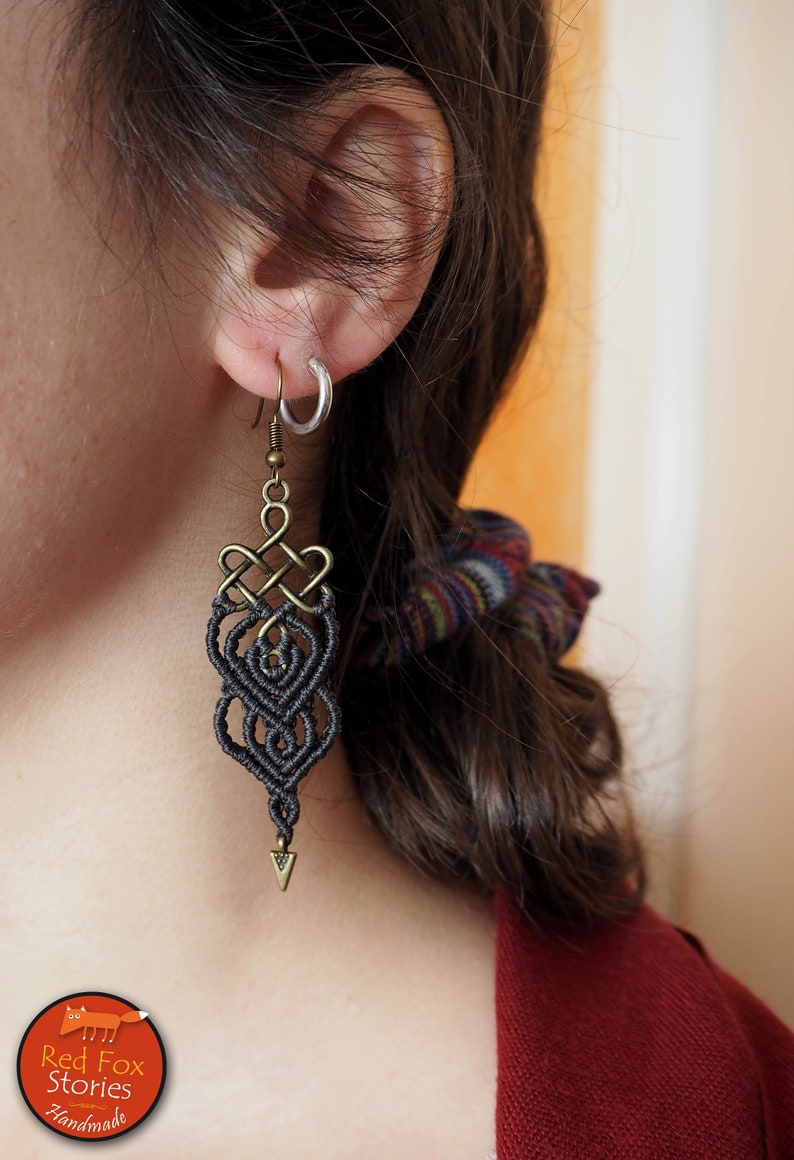 Macrame earrings Celtic knot earrings Macrame jewelry Etsy