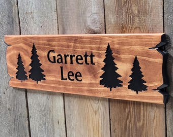 Hand Carved Wooden Name Sign | Custom Artwork Lake House Cabin Man Cave Bar Decor