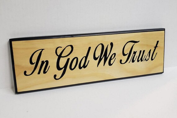 Patriotic Hanging In God We Trust Signs 8.625x10.25 in Star Heart w 