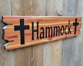 Custom Wood Sign Hand Carved | Family Last Name Cross Christian Lake House Cabin Decor