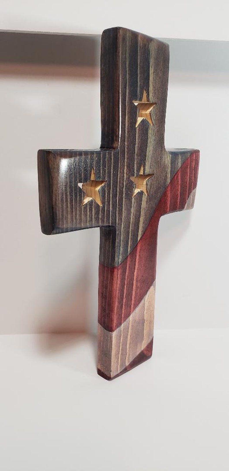 American Flag Cross Wooden Flag Patriotic wood Flag USA Etsy