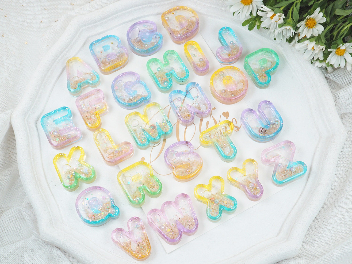 Lanhui Clearly Molds Silicone Molds for Resin Small Reverse Letters &  Numbers Set Uppercase & Lowercase Epoxy Resin Casting 
