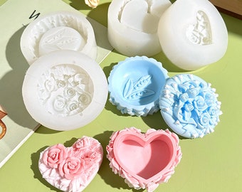 Container mould | Trinket box mould | Jewelry box mould | Bell Orchid mould | Flower mould | Round trinket box | Resin mould | Silicone