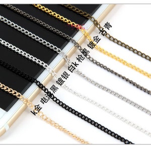 2 meters curb chain | Curb chain | Jewelry findings | Gold chain | Black chain | Silver chain | DIY necklace | DIY bracelet | Bracelet chain