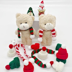 15 pcs handmade mini knitted hat, miniature Christmas hats, mini beanie, mini bobble hats, mini pom pom hat, miniature doll knitted hat