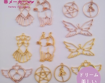 Sailor Moon Open Bezels | Gold, Silver, Rose Gold Resin Frames (20 pcs)