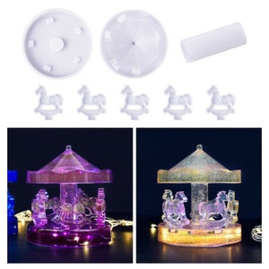 Gießform Karussell Pferde | Merry-go-round Formenset | Karussell Fahrten Formenset | Silikonform | Resin Formenset | 3D Form | Rummelplatz