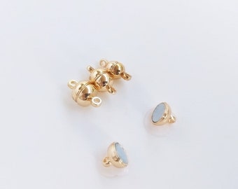Connettore con fibbia magnetica / chiusura per bracciale in oro 14K, 7 mm (10 pezzi)