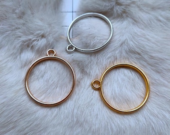 20 bandejas colgantes redondas con bisel abierto: fabricación de joyas de resina DIY