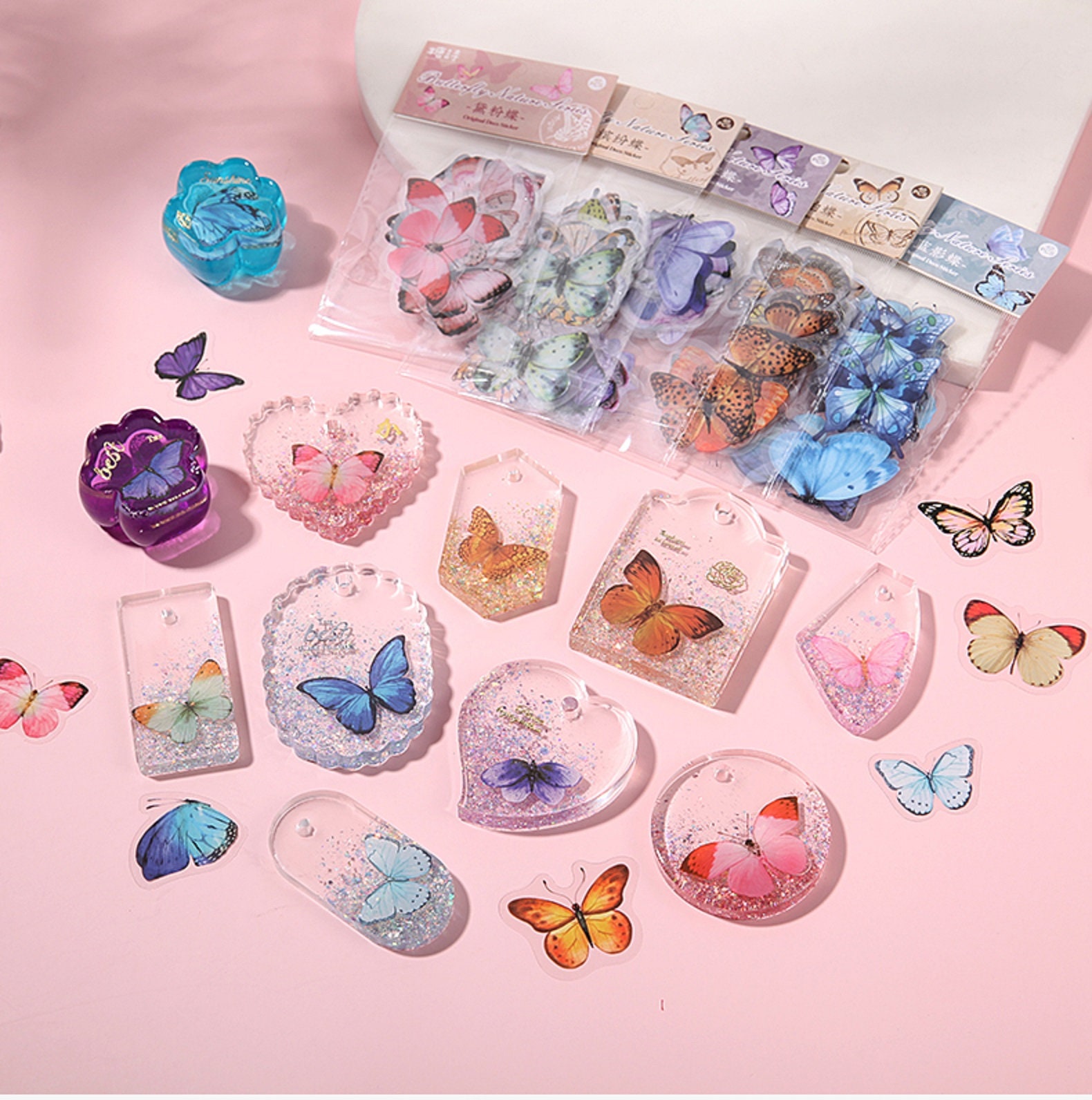 Buy Butterfly Stickers Resin Stickers PVC Stickers Resin Art